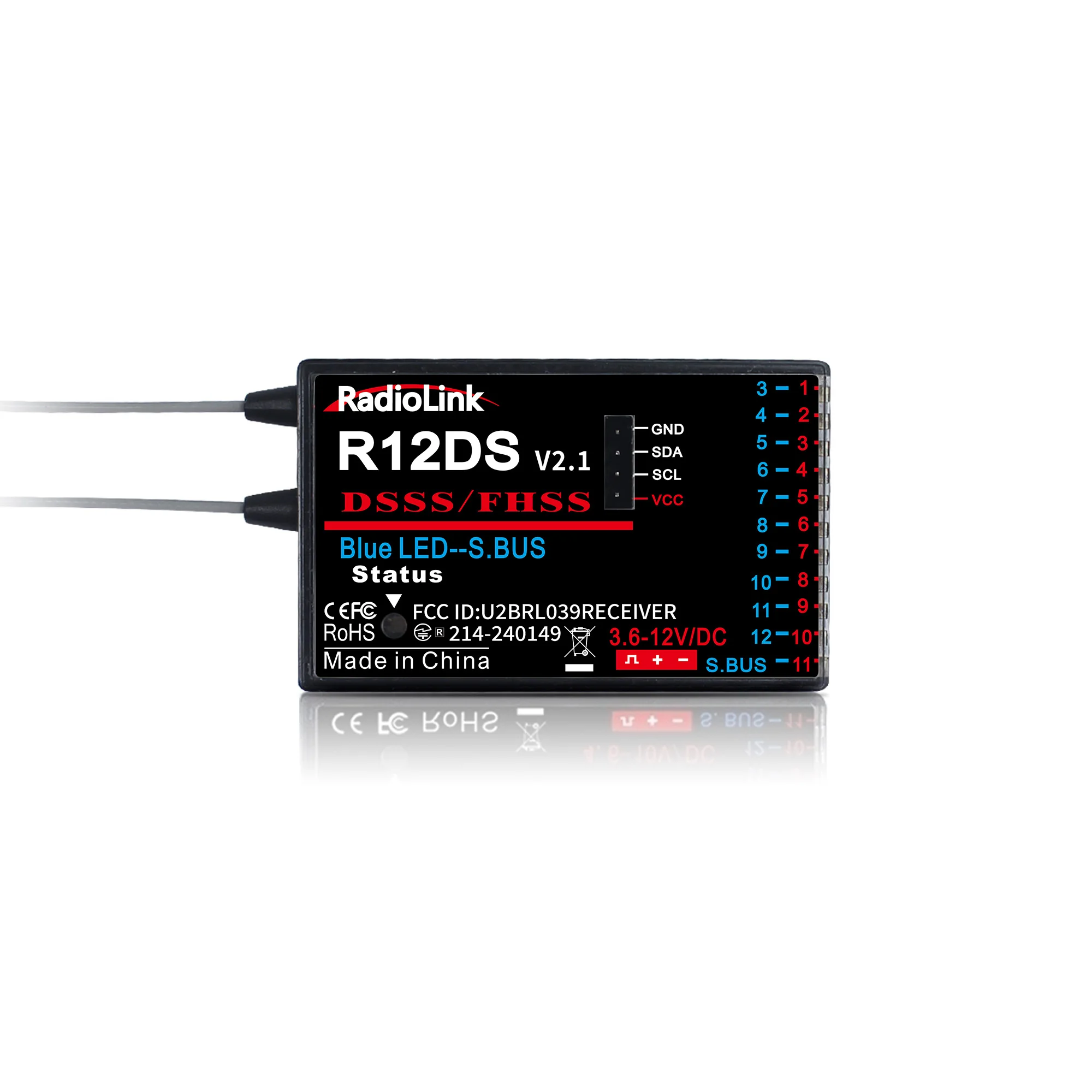 Récepteur RC RadioLink R12DS 12 canaux 4000m télémétrie