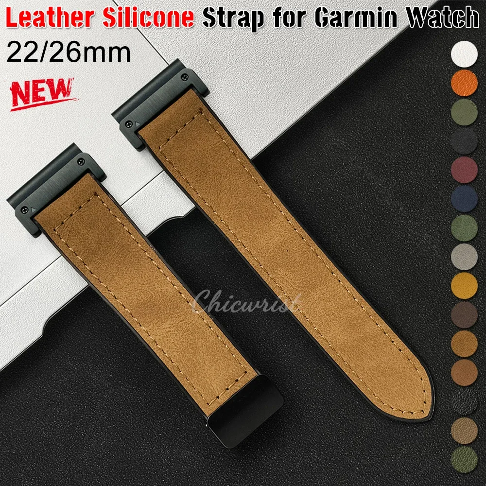 Premium Leather Silicone Sport Band – No-Gap Quick Release Watch Strap