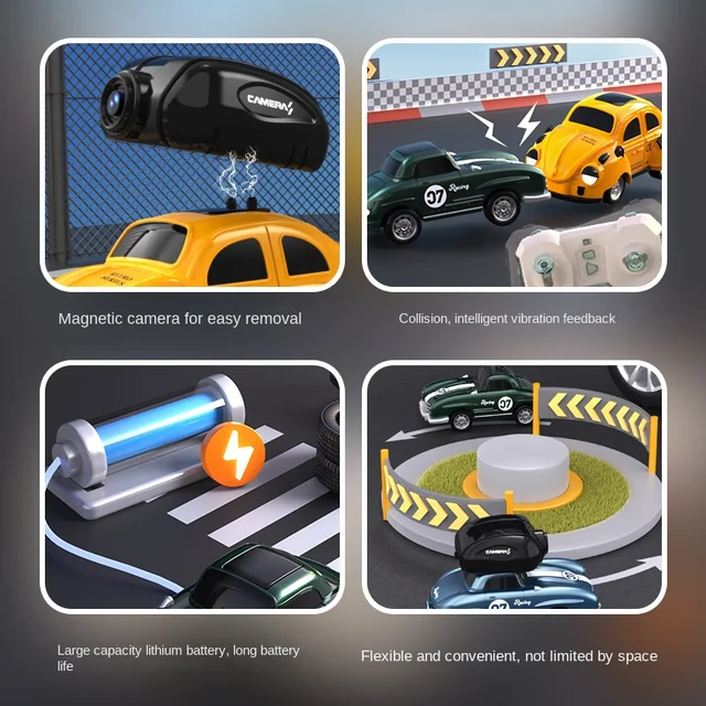 1:46 Mini RC Racing Car Camera Remote Control Drift Real Time Transmission 2.4G Wireless Eletric Car FPV Toy Children Gifts 5