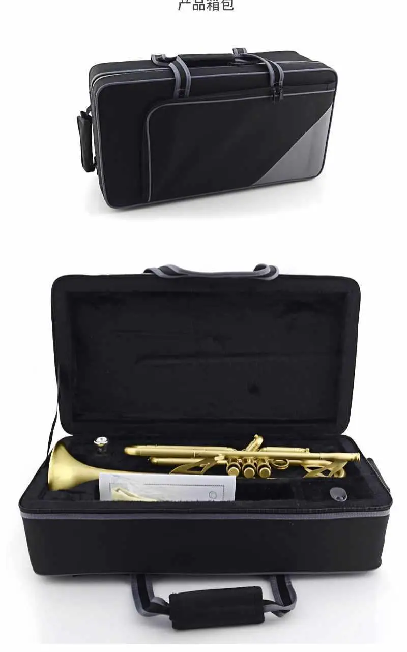 Jinbao Trumpet Musical Instrument Brushed Matte New Professional Grade Trumpet Challenger S JBTR-450 Gold Genuine