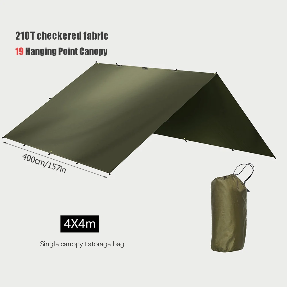 Tactical Tarp Tent Waterproof Camping UV Protection Outdoor Hiking Backpacking Tent Tarp Shade Ultralight Garden Canopy Sunshade