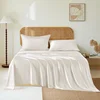 100% Silk Bed Sheet Set Luxury Mulberry Silk Bedding Sets Twin Full Double Queen King Size Fitted Sheet Flat Sheet Pillowcase 2