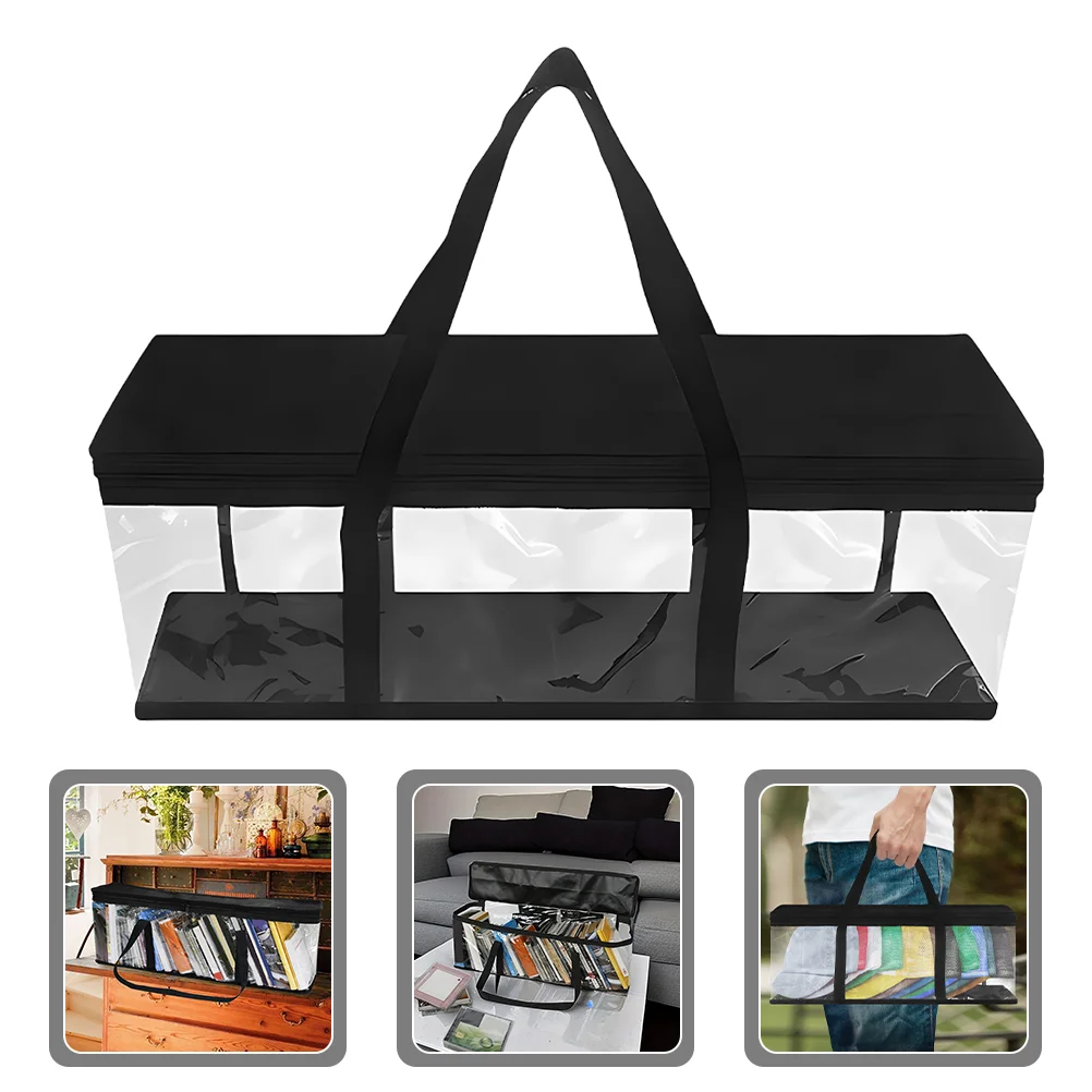 

Caps Hats Storage Bag Baseball Caps Holder With Carry Handles Hat Storage Organizer Transparent Cd Books Carrier Case