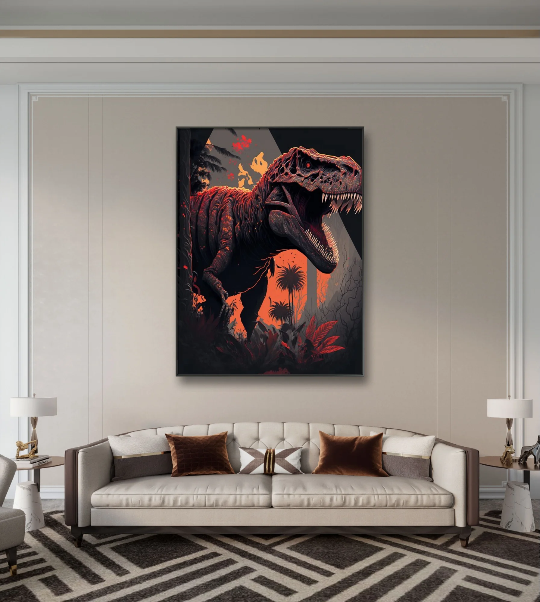 Jurassic Dinosaur 5D Diamond Painting Kit Tyrannosaurus Rex Park Diamond Cross Stitch Color Embroidery Mosaic Home Wall Decor