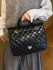 Fashion Diamond Lattice Backpacks for Women Solid Color All-Match Chains Two Shoulder Bag Student Commuter Handbags 3