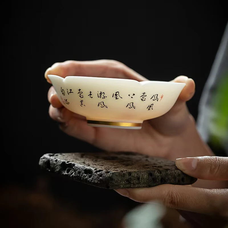 Porcelain Handmade Cup Accessories Teware Peking Opera Phoenix Loong For Puer Kung Fu White Red Tea tea cup
