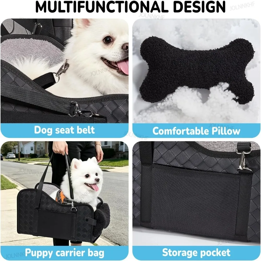 Cuccia Portatile da Auto per Cani e Gatti di Piccola Taglia, Sedile di Sicurezza per Cani da Console Centrale, Cuccia da Viaggio per Cuccioli - Image 4
