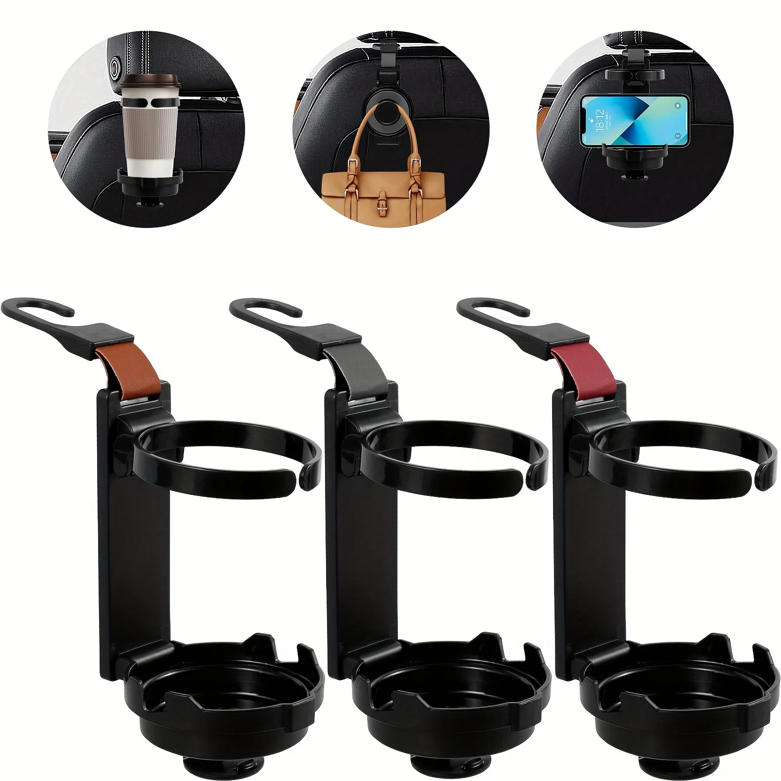 ABS Car Seat Hook with Cup Holder for Vehicle Headrest