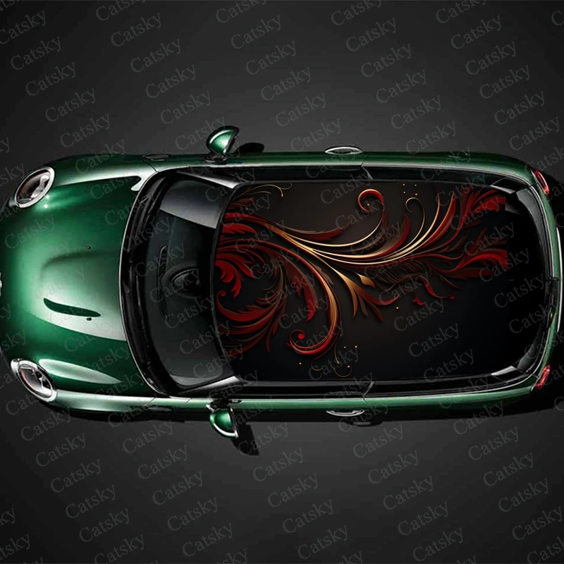 

Gradiend Luxury Art Car Roof Sticker Wrap Racing SUV Accessories Packaging Painted PVC Custom Car Graphic Decal
