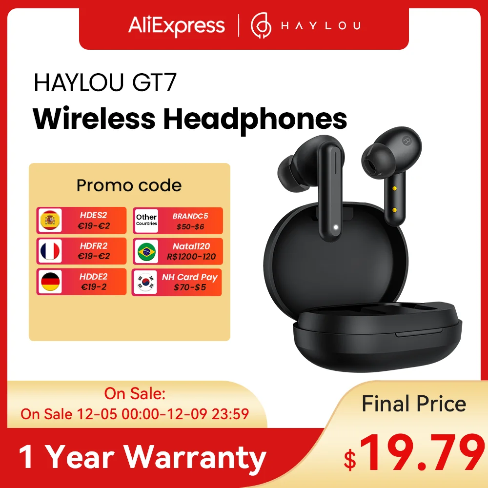 HAYLOU GT7 Wireless Headphone TWS Earphone Bluetooth 5.2 TWS Earbuds