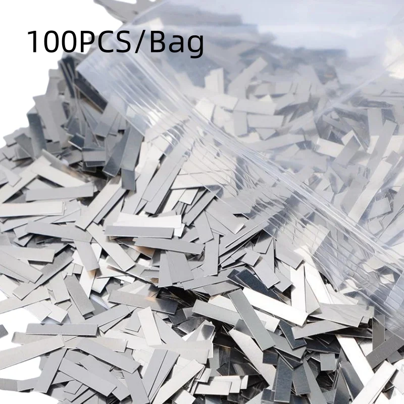 

100pcs/bag Nickel Plated Steel Strip Connector Nickel-Plating Strap Sheets 18650 Li-ion Battery Belt Spot Welding Machine Welder