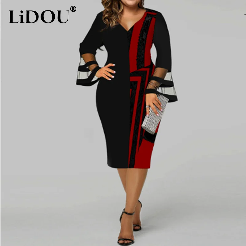 

2022 Autumn New Harajuku Fashion Trend Street Style Plus Size Dresses Women Oversized Bodycon Robes Print Patchwork Vestidos