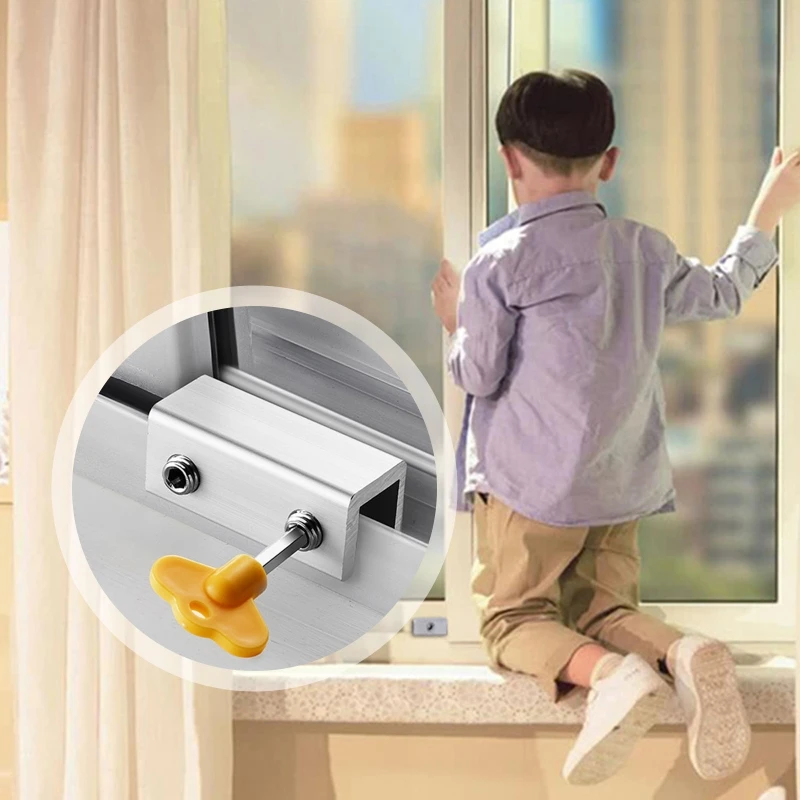Description Picture 5 of item4Pcs Window Security Lock Window Limiters Child Safety Sliding Window Restrictor