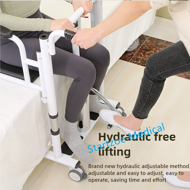 Multifunctional Elderly Rehabilitation Therapy Supplies removable arms Patient Transfer Hydraulic Lift Chair 4
