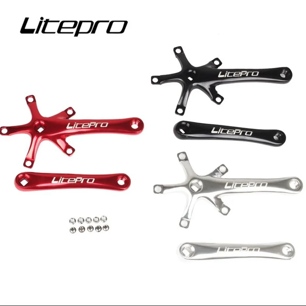 

Litepro складной велосипедный кривошипный комплект светильник коленчатый вал 170 мм ЧПУ Алюминиевый сплав квадратное отверстие 130BCD звездообразные колеса аксессуары