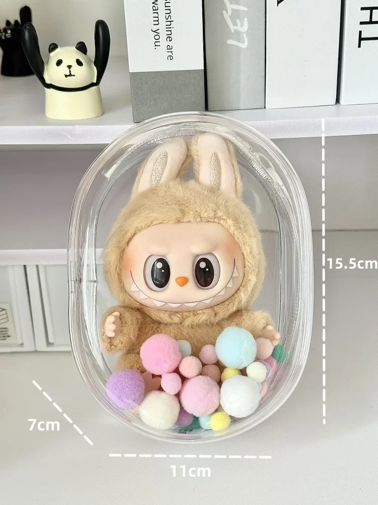 🧸 18 cm Labubu Doll Vinyl Dustbag – Protective & Portable Carrying Case