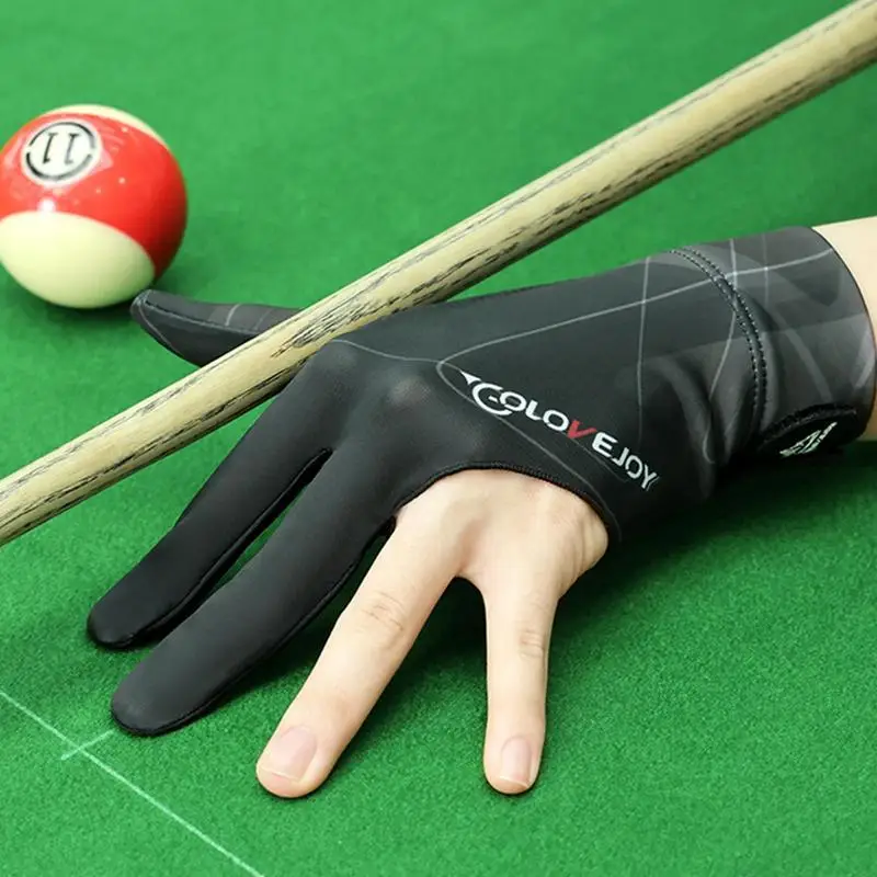 Billiard Gloves Billiards Glove left / right Hand Three Finger Elasticity Snooker Billiard Glove Stickers Billiard Training Gloves Accessories