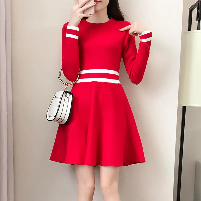Women's Colorblocked Dress,Red