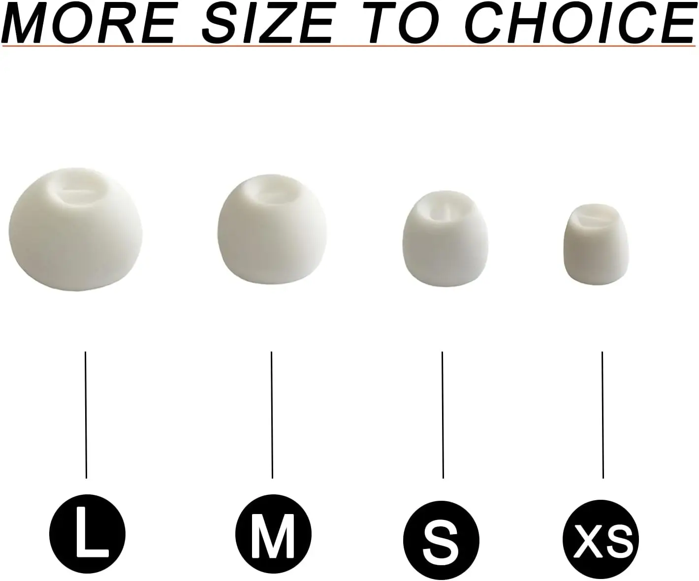 8 Pcs For Sennheiser CX Plus/Momentum 2/CX 300S Ear Tips, XS/S/M/L 4 Size Replacement Soft Flexible Silicone Eartips Earbuds