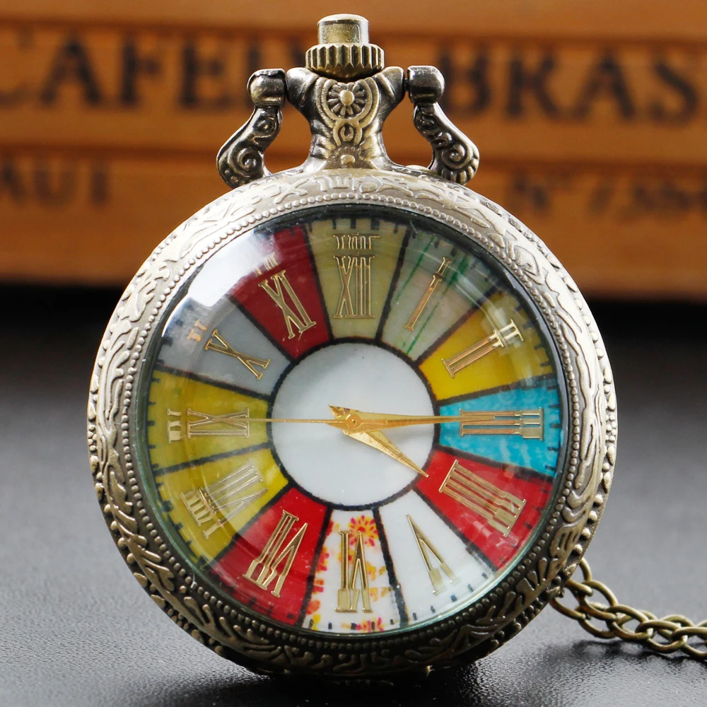 Korean Vintage Pendant Quartz Pocket Watch Delicate Glass Cover Chain FOB Watches Necklace Clock Thin Chain 회중시계 fashion 40cm fob chain smooth steel quartz pocket watch bronze vintage quartz pocket watch chain necklace pendant clock gift