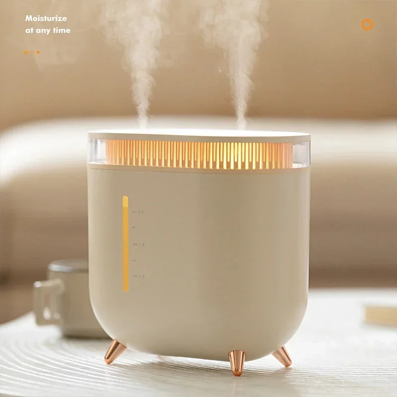 2L Large Capacity Humidifier Fog Double Spray Color-changing Home Desktop Bedroom Wireless Ultrasonic Atomization Aroma Diffuser