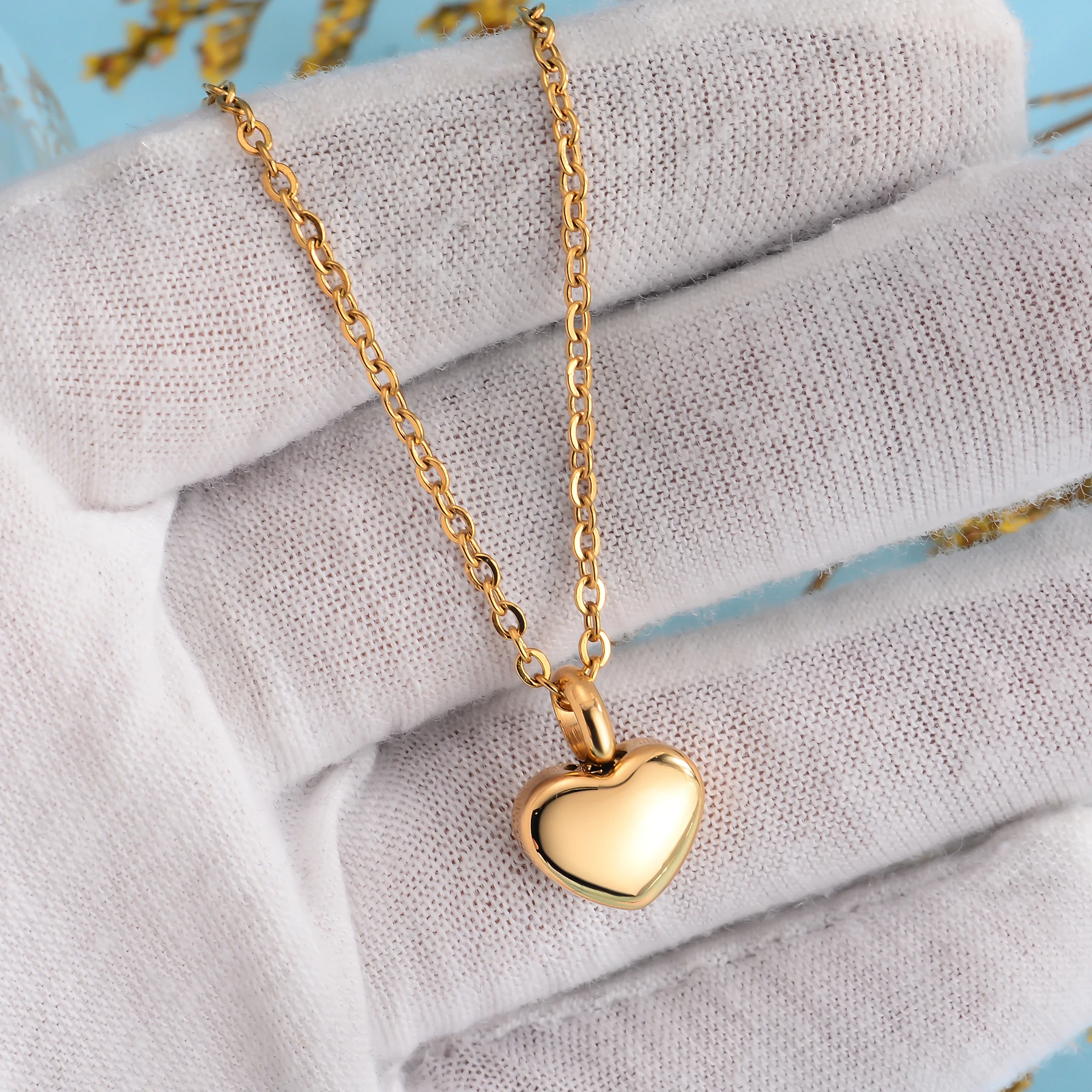 Stainless Steel Small Heart pendant Cremation heart  Charm Necklace makings  Memorial jewelry For Women 6