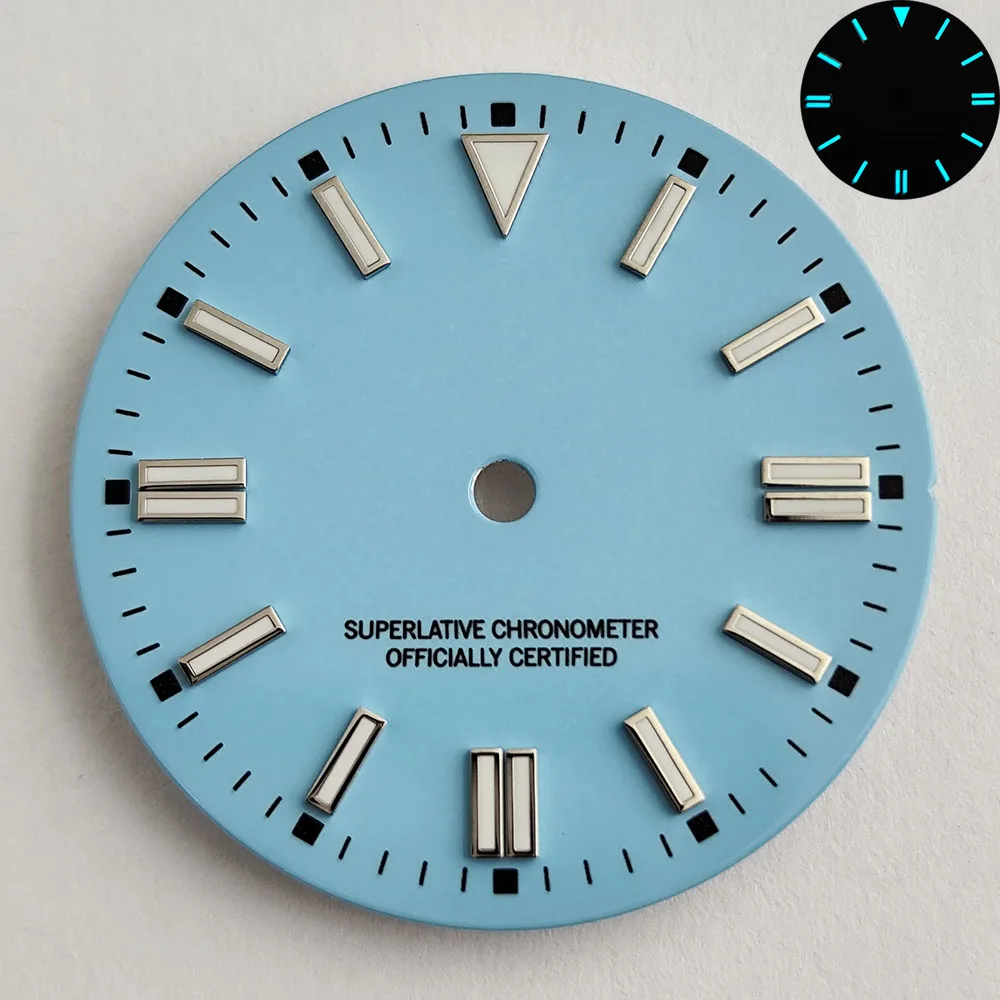 Blue-Green Luminous Dial with 28.5mm Diameter - No Date Window