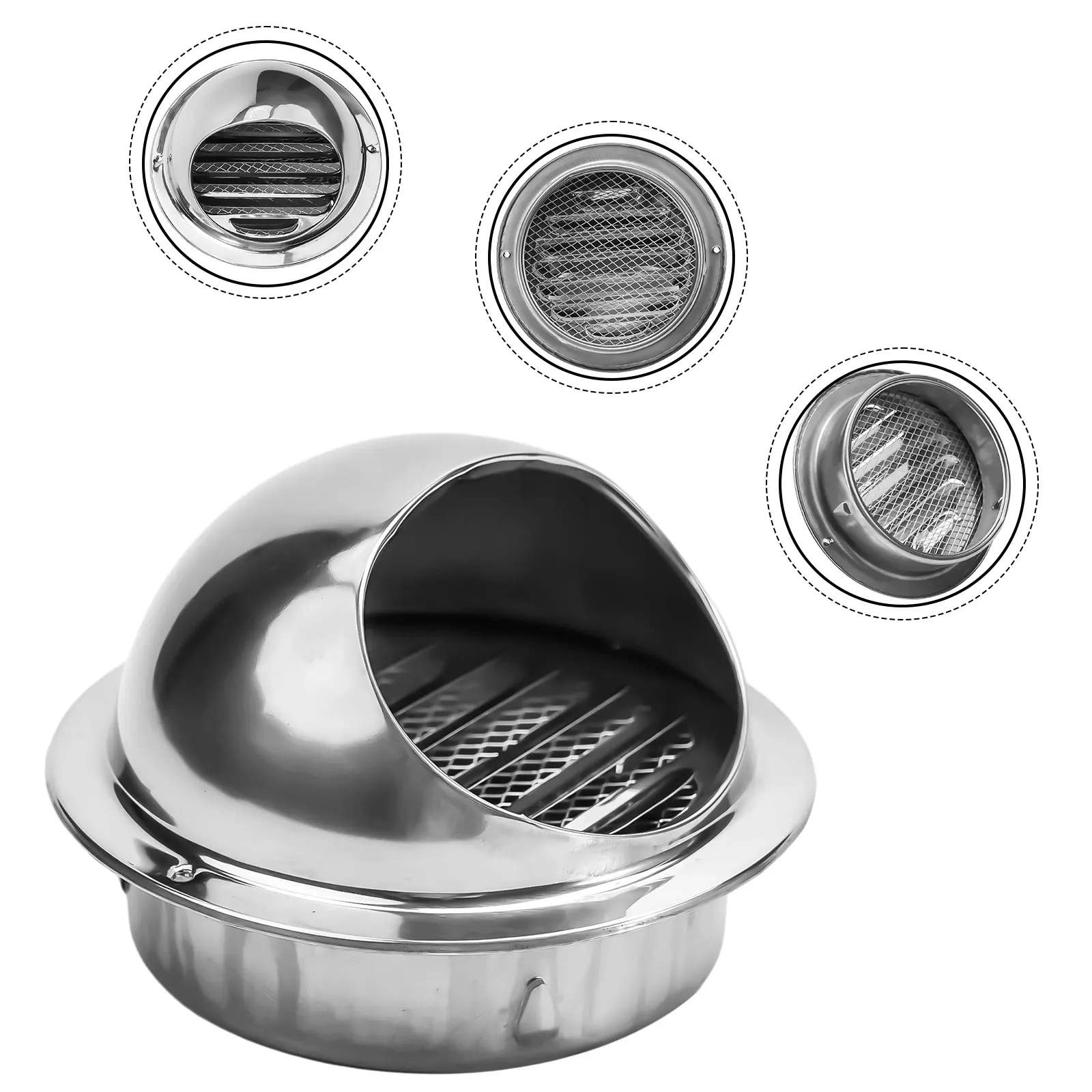 75mm-200mm Stainless-Steel Wall Ceiling Air-Vent Ducting Ventilation Exhaust Grille Cover Outlet Heating Cooling Vents-Cap