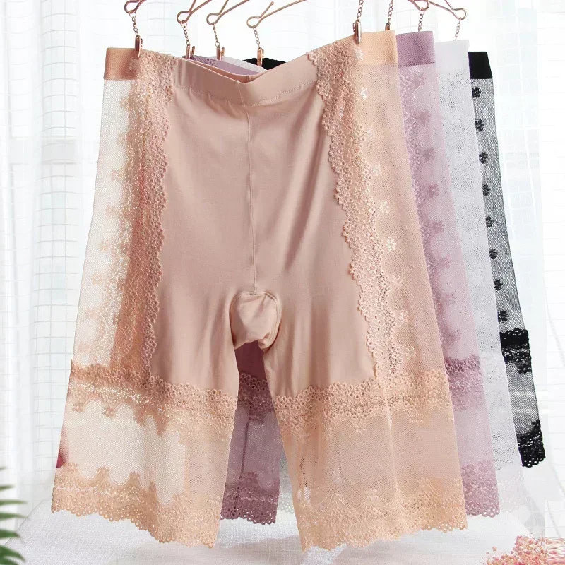 Women's Lace Large Size Prevent Exposure Safety Pants High Waist Shorts Women Plus Size Shorts Under The Skirt Seamless safety shorts,high waist shorts,women shorts underwear