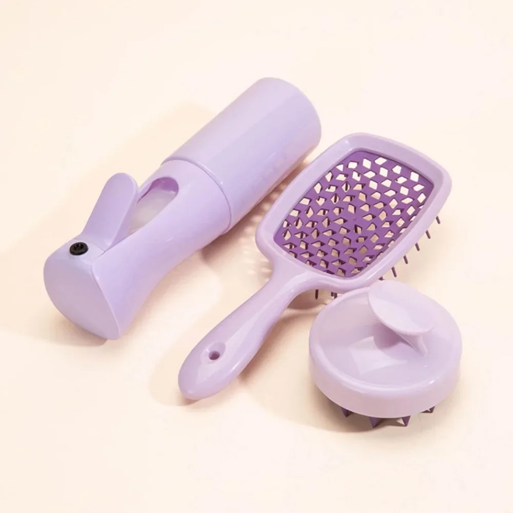 3Pcs Detangling Hair Brush Tangled Hair Comb  Silicone Scalp Massage Brush Hairdressing Spray Bottle Salon Barber Styling Tools