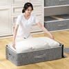 Clothes under bed bedding storage bag with lid foldable for bedding toy closet organizer Space saving strap reinforced handle 2