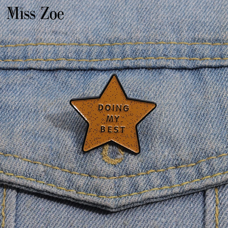 Meine besten Emaille Pins benutzer definierte Glitzer Stern Broschen Revers Abzeichen positiv optimistisch lustig Schmuck Geschenk für Freunde