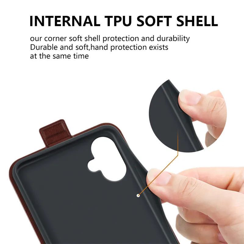 Luxury Phone Cover For Samsung Galaxy A06 Vertical Flip leather Case For Samsung Galaxy A06 Case Wallet Retro Plain