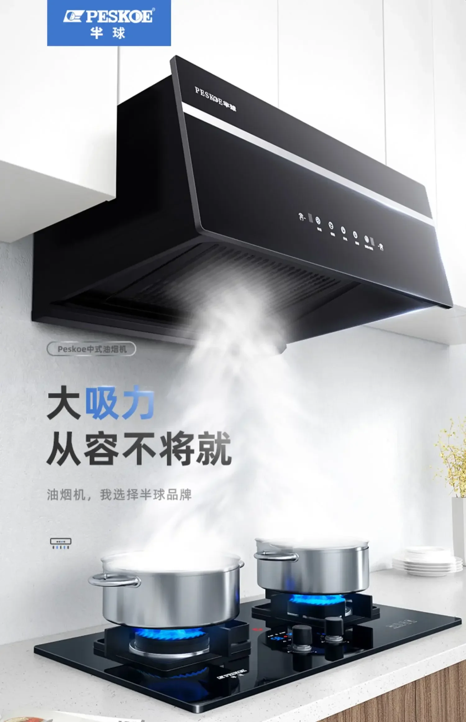 Description Picture 3 of item220V Hemispheric large suction range hood Chinese-style small kitchen detachable household simple top suction range hood C
