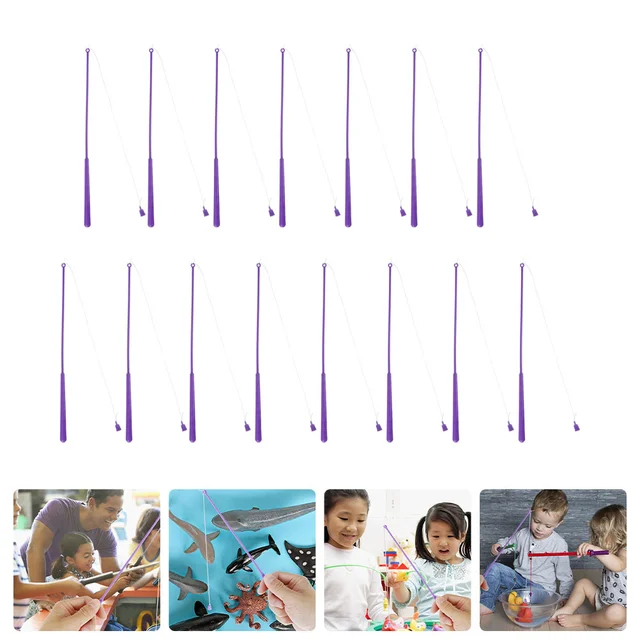 15Pcs Playthings Magnetic Fishing Poles Pool Activity Accessories Kids for Party Children Present 1