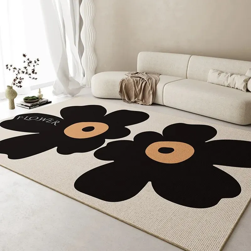 VIKAMA Fresh Living Room Carpet Waterproof Non-slip Coffee Table Carpet Large Area of Crystal Velvet Floral Mat floor mat plush rug decorative carpet plush carpet non slip carpet imitated cashmere carpet kids carpet crystal pile rug coral velvet rug plush play mat