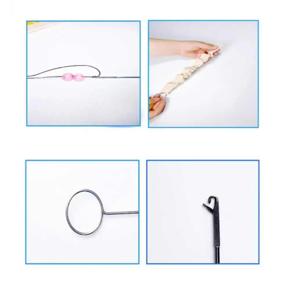 Sewing Loop Turner Hook Stainless Steel Loop Turner with Latch for Fabric Tube Belts Strips DIY Knitting Sewing Accessories