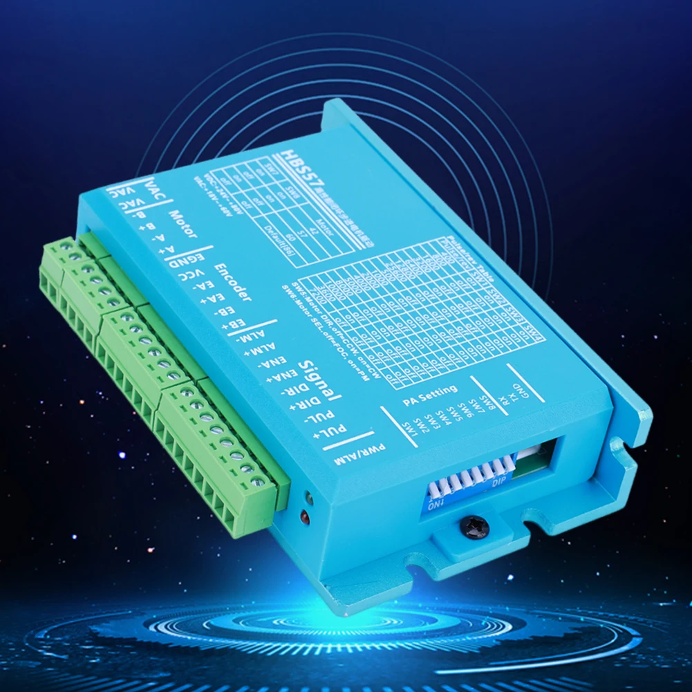 HBS57 스텝퍼 모터 드라이버, 0-200kHz 스텝퍼 모터 드라이버 컨트롤러, 인코더 1000 라인, Nema23, Nema24 스텝퍼 모터용 2 상