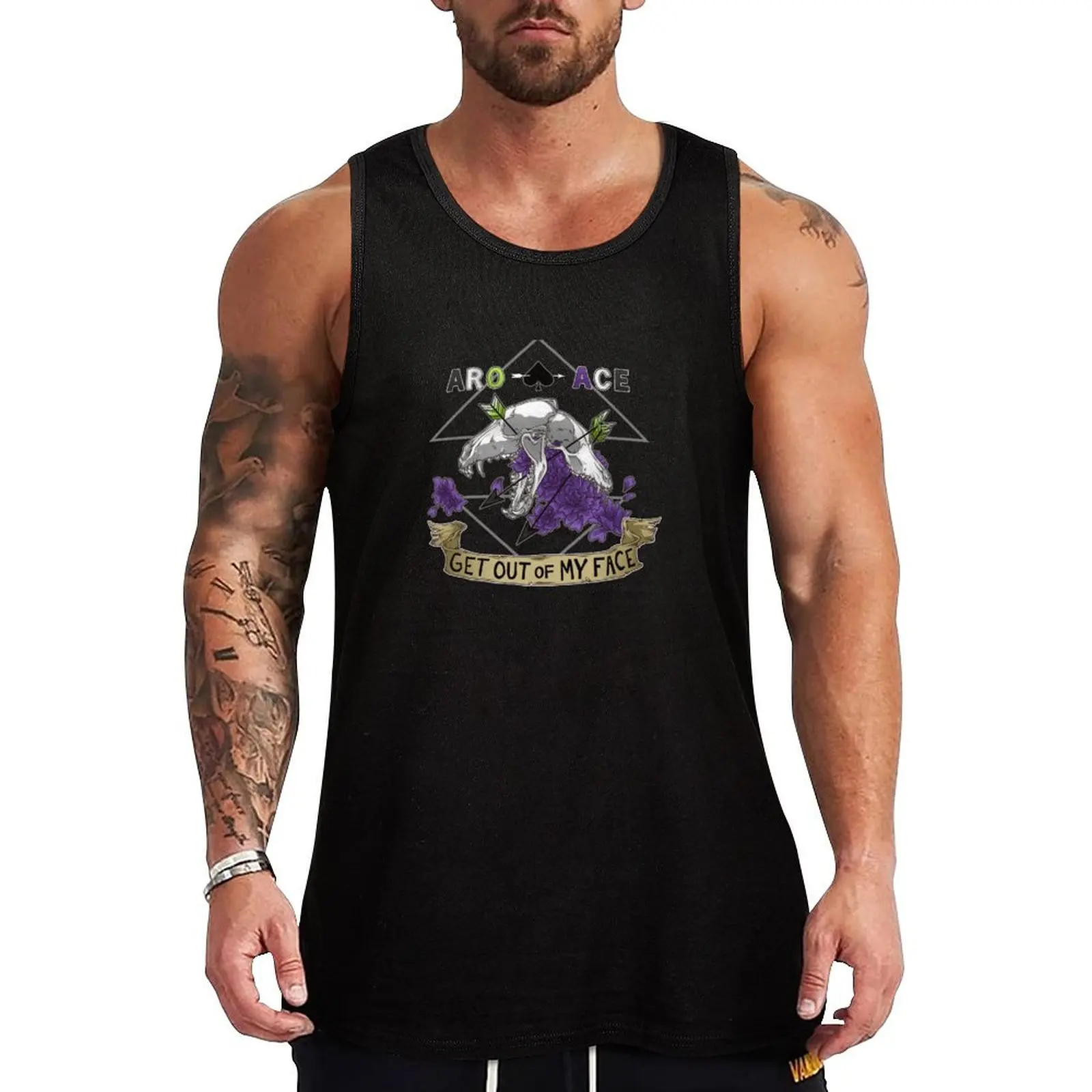 

Aro+Ace - Get Out of My Face Tank Top sleeveless man shirts Men's summer clothes 2024