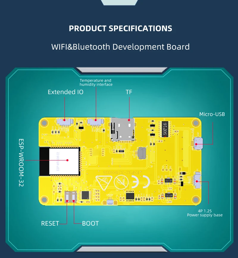 ESP32 Arduino LVGL WIFI & Bluetooth Entwicklungsboard 2,8 "240*320 Smart Display Bildschirm 2,8 Zoll LCD TFT Modul mit Touch WROOM – Detail 3