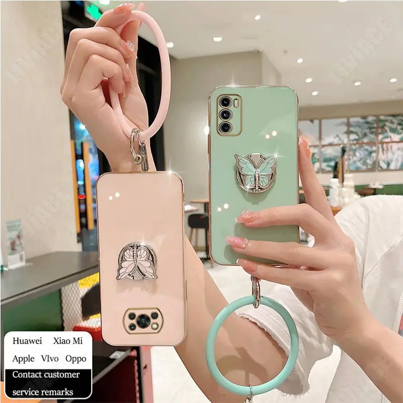 Butterfly Design Ring Holder Stand Case with Strap