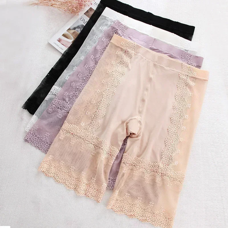 Women's Lace Large Size Prevent Exposure Safety Pants High Waist Shorts Women Plus Size Shorts Under The Skirt Seamless safety shorts,high waist shorts,women shorts underwear