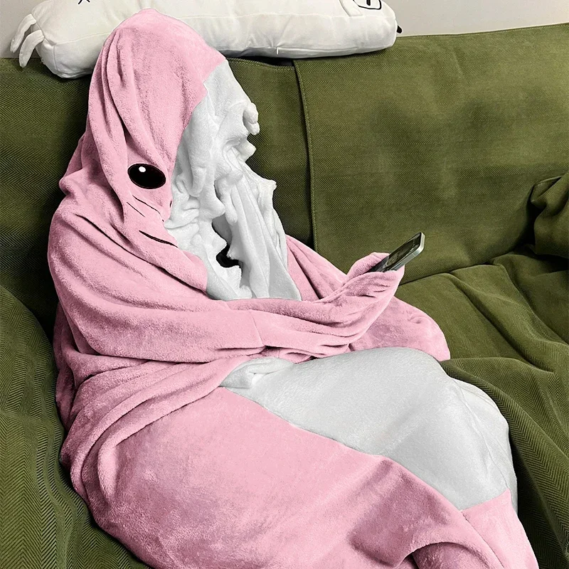 Shark Blanket Super Soft Cozy Flannel Hoodie Shark Dinosaur Sleeping Bag Adult | Australia