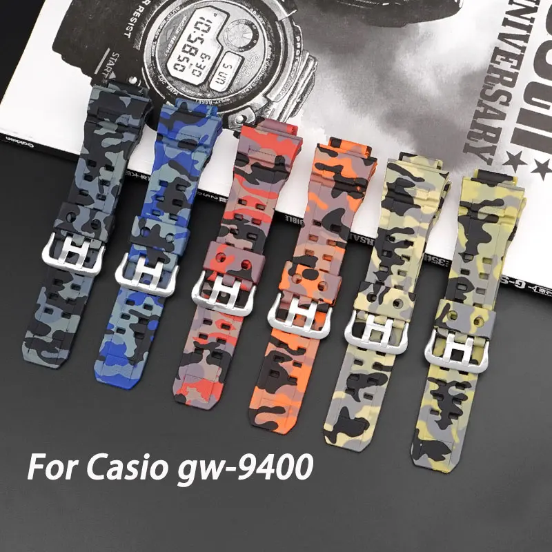 Cinturino In Gomma Siliconica Per Casio Gw-9400 Sostituisci La Fascia Camouflage Sport Cinturino Impermeabile Accessori Per Cinture In Tpu