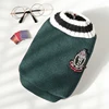 Winter Warm Pet Dog Sweater College Style V-neck Puppy Knitwear For Small Dogs Puppy Vest Clothes Kitty Jacket Outfits 3