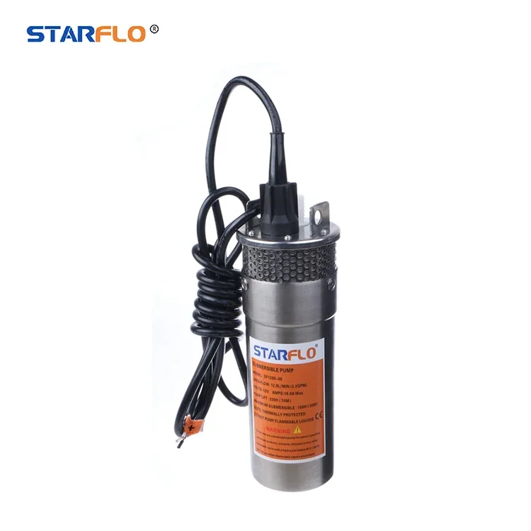 

STARFLO SF1280-30 100M Head Lift 12V DC 24V DC Solar Powered Submersible Deep Well Water Pump for Irrigation