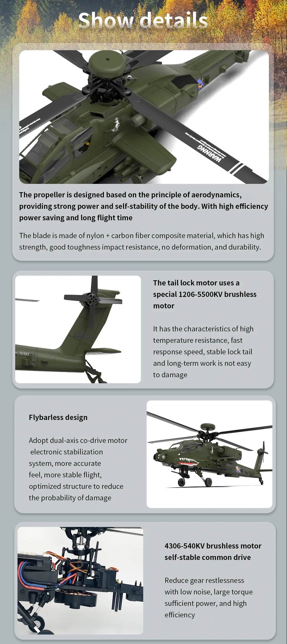 Eachine E250 AH-64 Apache 2.4G 6CH 3D 6-Axis Gyro Dual Brushless Motor 1:32 Scale Flybarless RC Helicopter Compatible With Futaba S-FHSS Protocol