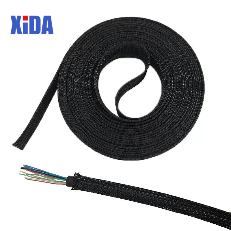 Description Picture 4 of item5/10M Black Insulated Braid Sleeving 2/4/6/8/10/12/15/20/25mm Tight PET Wire Cable Protection Expandable Cable Sleeve Wire Gland