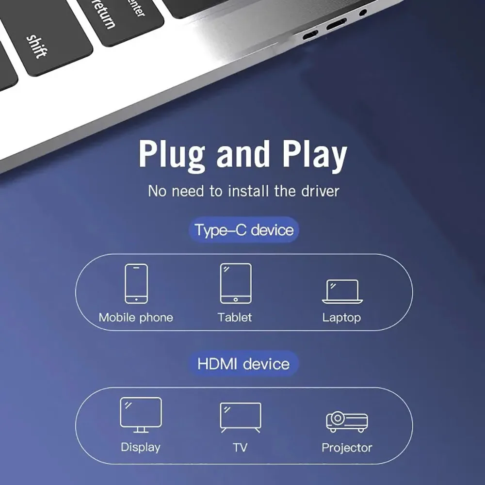 Ultra HD High Refresh Rate USB-C to HDMI Cable