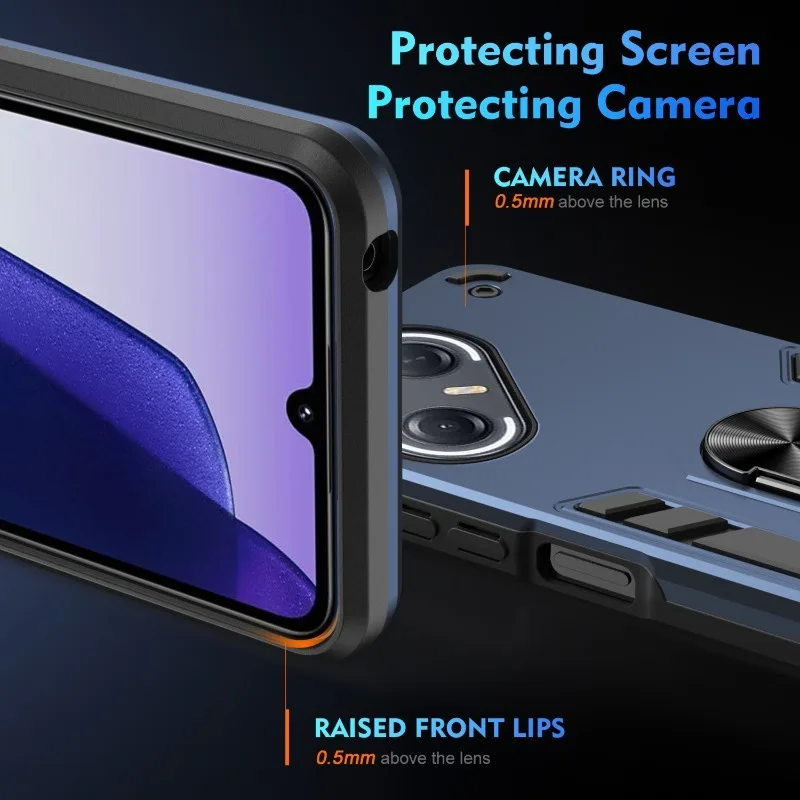 Ultra Armor Magnetic Holder Shockproof Phone Case - Silicone Back Cover with Bracket